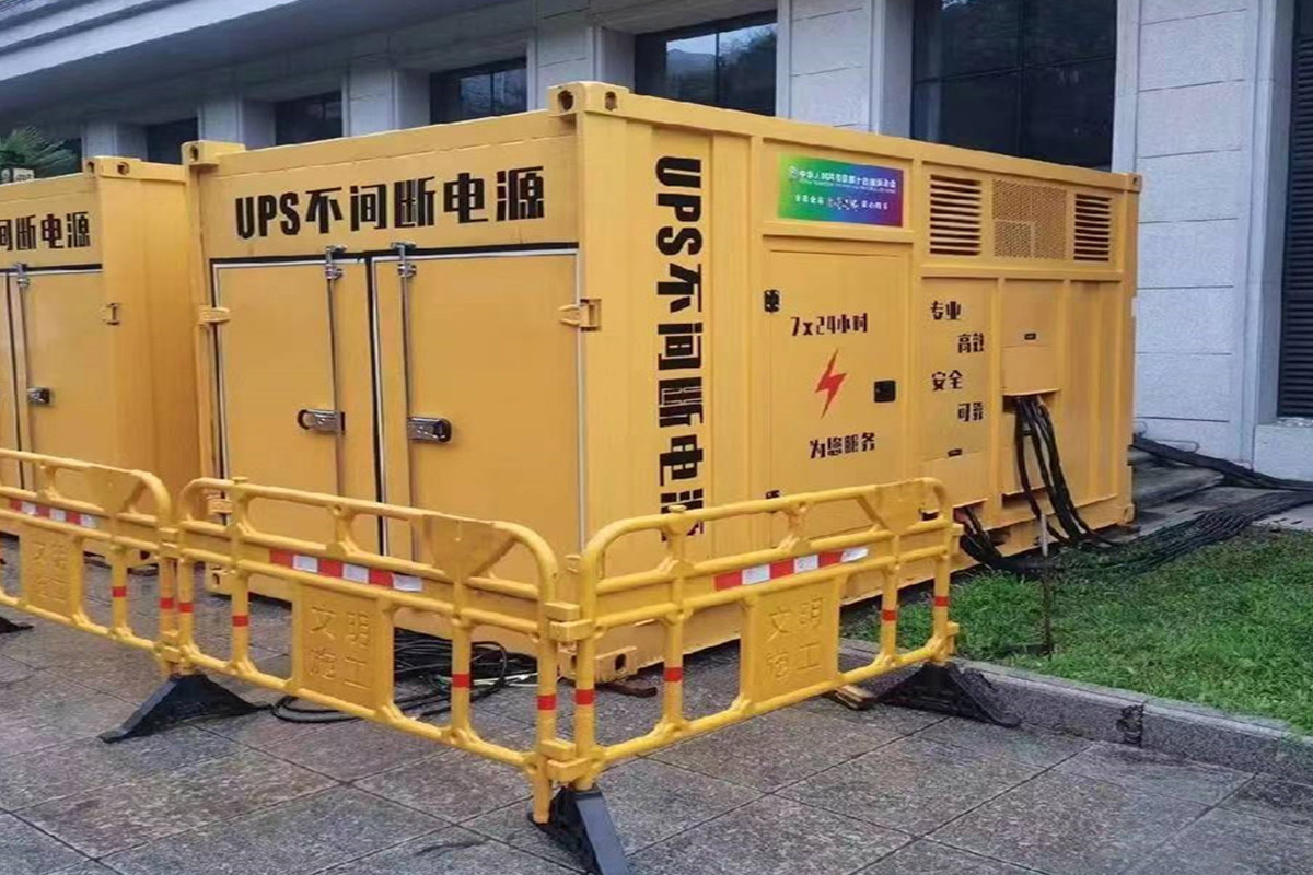 乐亭发电机租赁施工现场